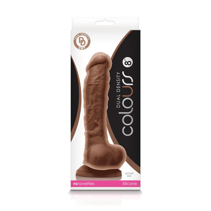 Colours - Dual Density - 8" Dildo - Brown - MyPleasure