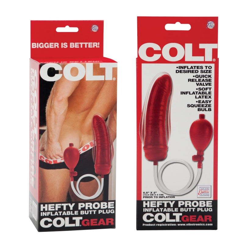 Colt Hefty Probe Inflantable Butt Plug - Red