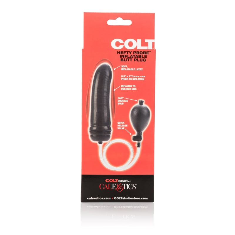 Colt Hefty Probe Inflantatable Butt Plug - Black