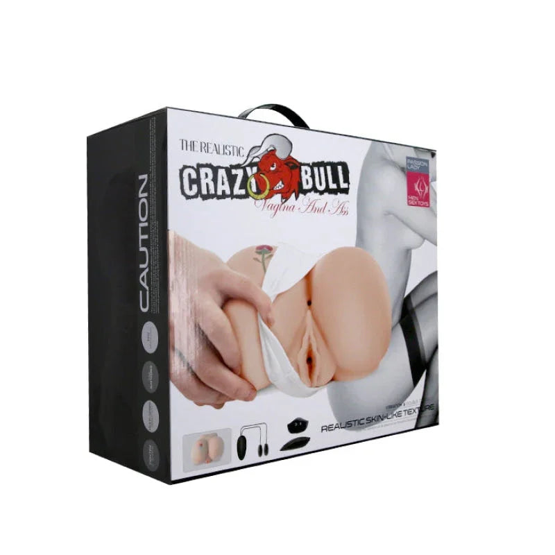 Crazy Bull the Realistic Skin-Like Texture Vagina and Anal Masturbator Vibration and Doubled Entrance - MyPleasure