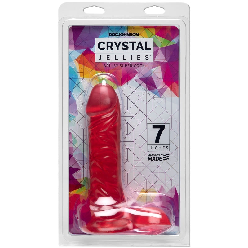 Crystal Jellies 7 Inch Ballsy Supercock - Pink