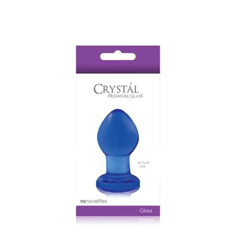 Crystal Premium Glass Plug - Small - Clear Blue - MyPleasure