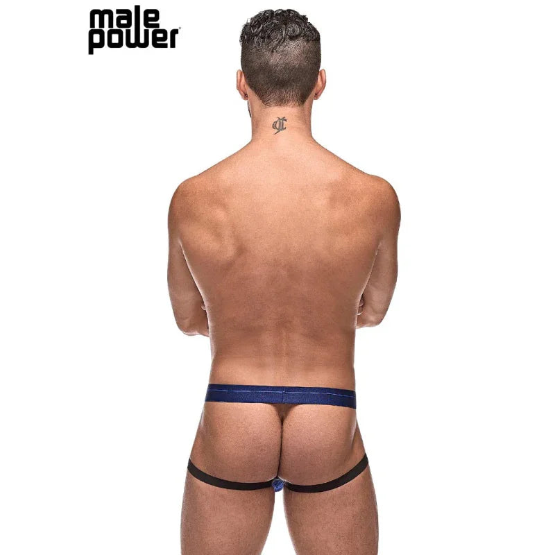 Diamond Mesh Jock Ring Navy - MyPleasure