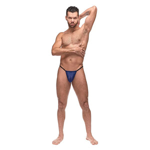 Diamond Mesh Posing Strap - One Size - Navy - MyPleasure