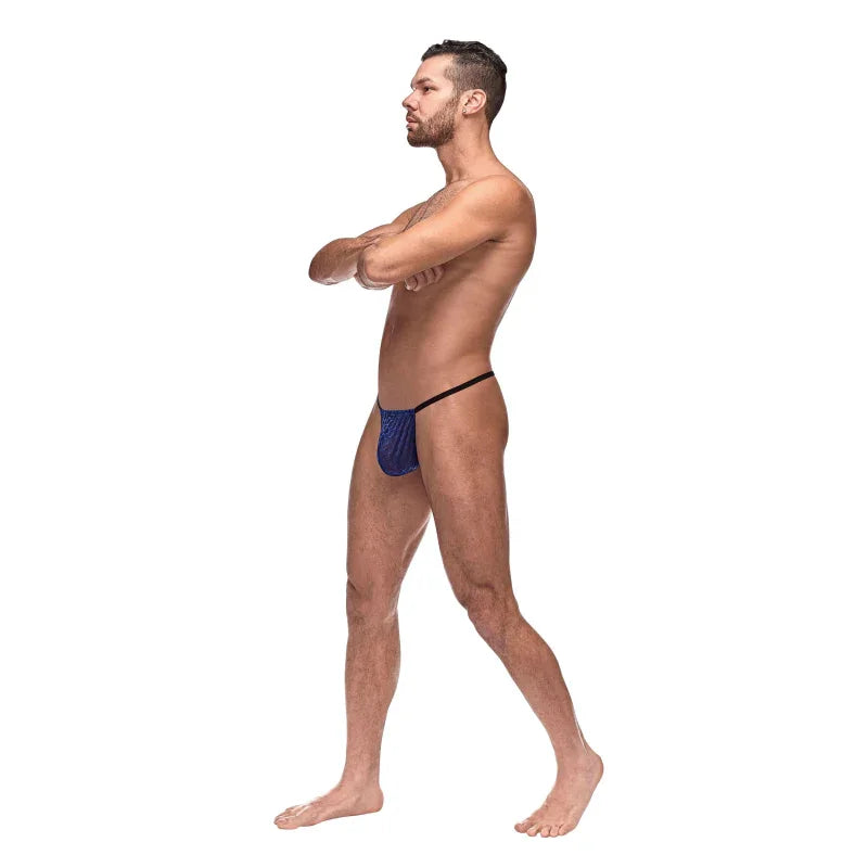 Diamond Mesh Posing Strap - One Size - Navy - MyPleasure