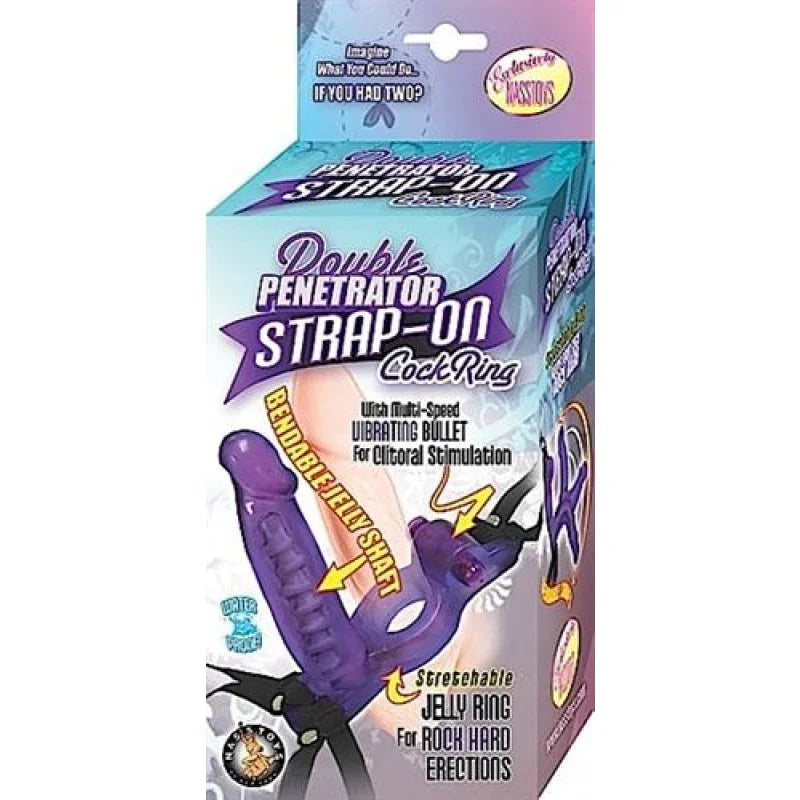 Double Penetrator Strap-on Cock Ring - Purple - MyPleasure
