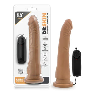 Dr. Skin - 8.5 Inch Vibrating Realistic Cock With Suction Cup - Mocha - MyPleasure