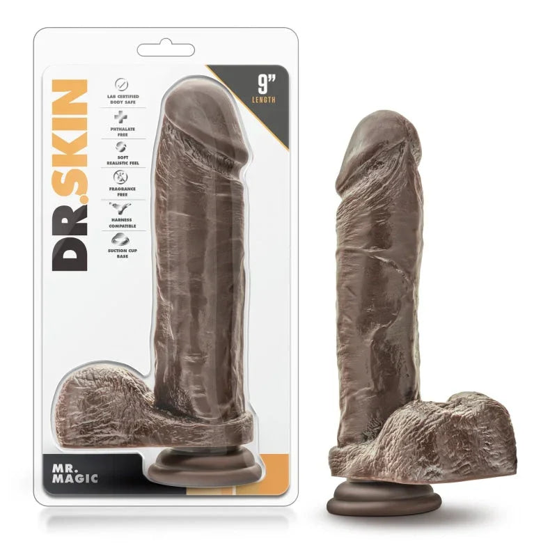 Dr. Skin - Mr. Magic - 9 Inch Dildo - Chocolate - MyPleasure
