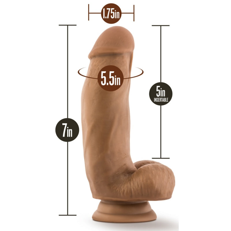 Dr. Skin Silicone - Dr. Samuel - 7 Inch Dildo With Suction Cup - Mocha