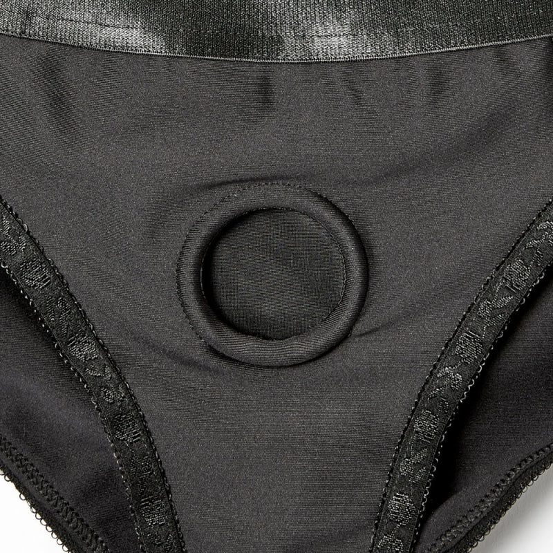 Em. Ex. Active Harness Wear Crotchless Silhouette - Black - Extra Large