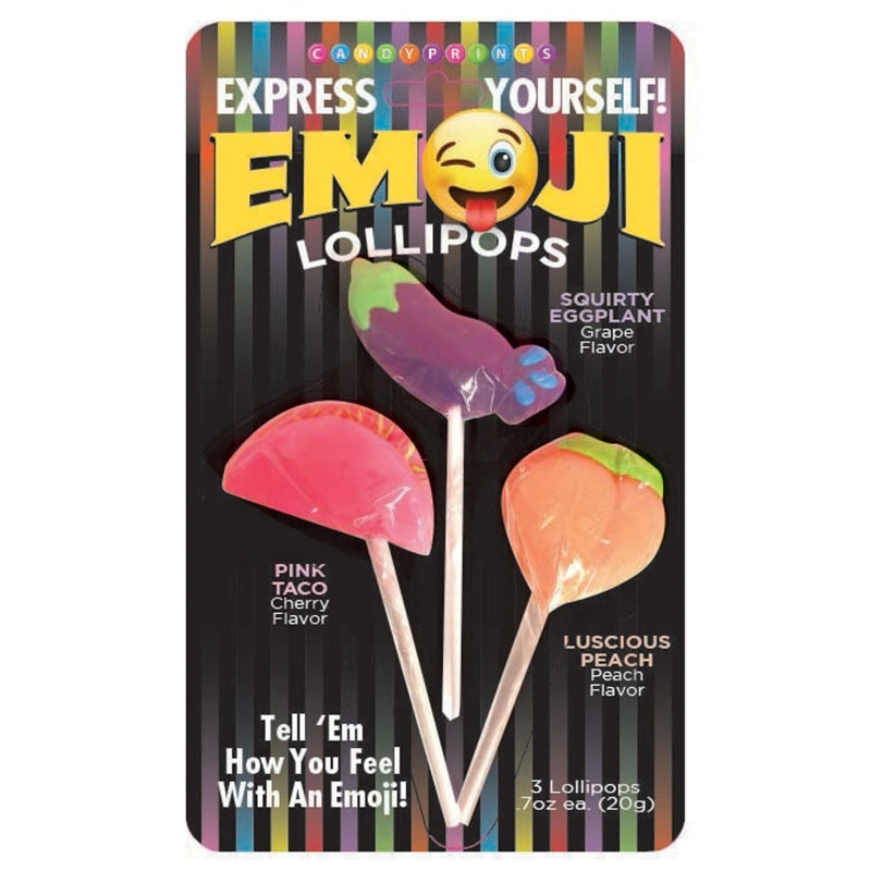 Emoji Lollipops 3 Fruit Flavored