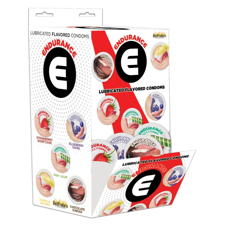 Endurance Condoms - 144 Count Wall Mount Display - Assorted Flavors - Displays-Bowls & Wall Displays Counter