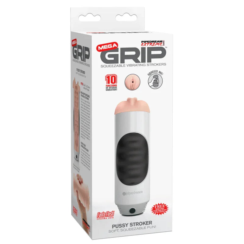 Extreme Toyz Mega Grip Vibrating Pussy Stroker - MyPleasure