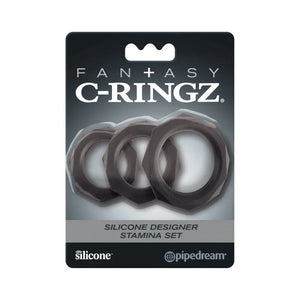 Fantasy C-Ringz Silicone Designer Stamina Set Black - MyPleasure