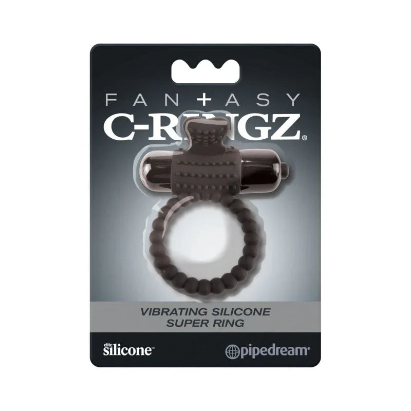 Fantasy C-Ringz Vibrating Silicone Super Ring Black - MyPleasure