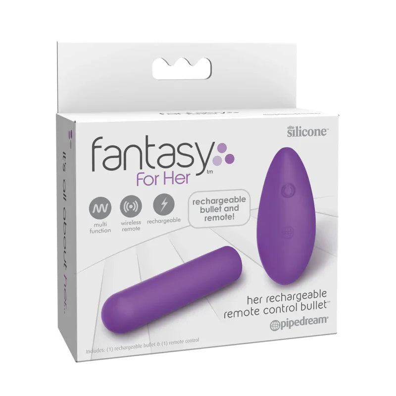 Fantasy for Her - Her Rechargeable Remote Control Bullet Purple - MyPleasure