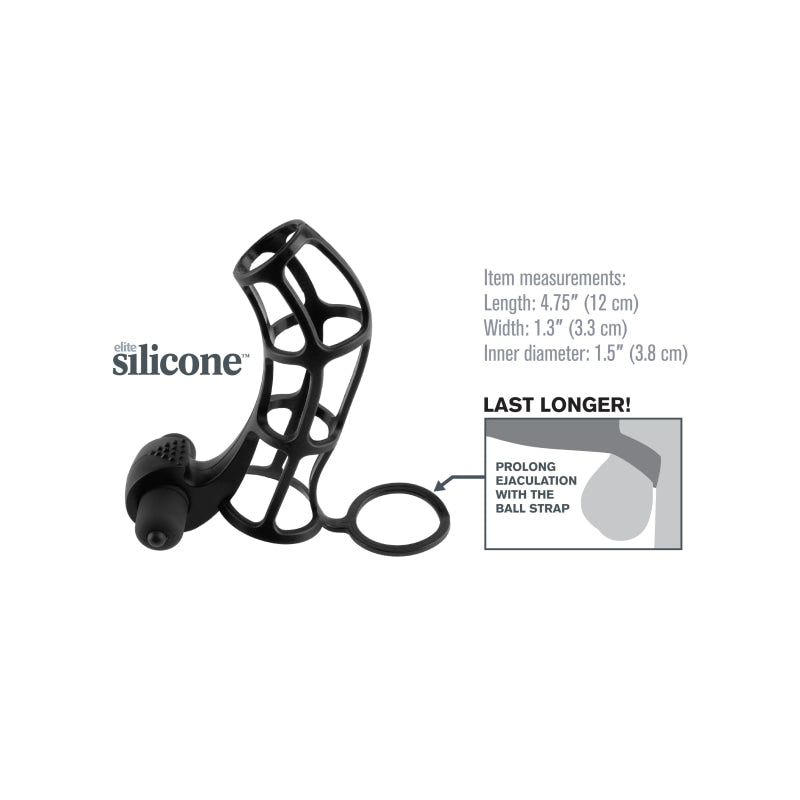 Fantasy X-Tensions Deluxe Silicone Power Cage  - Black