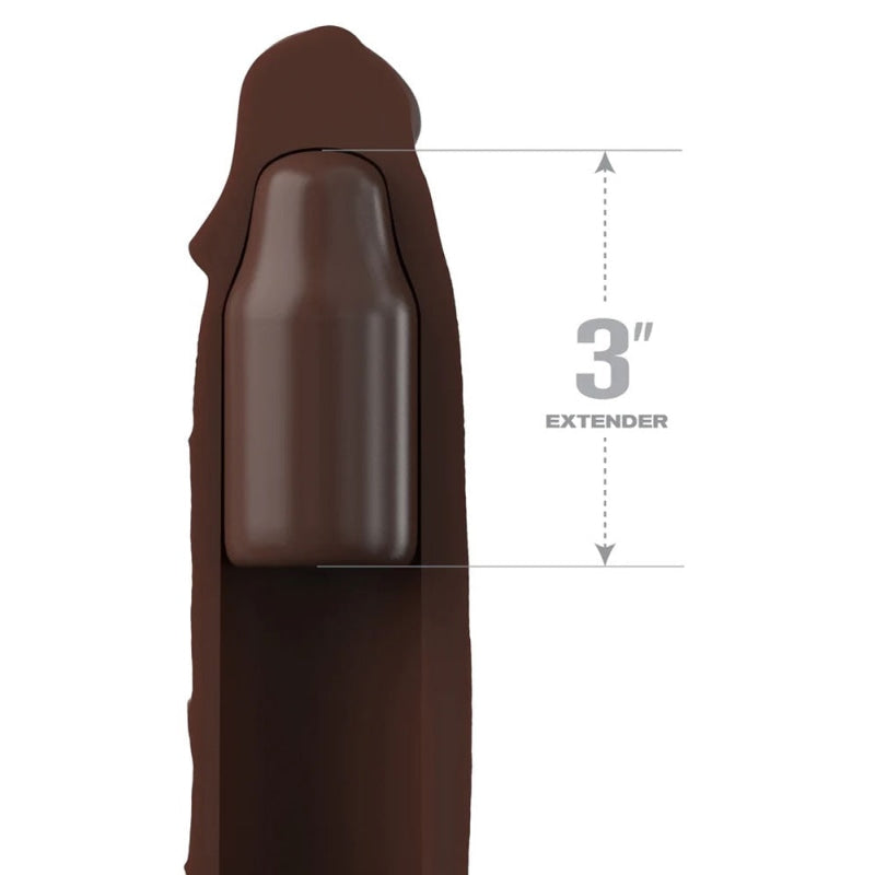 Fantasy X-Tensions Elite 9 Inch Sleeve With 3 Inch Plug - Brown