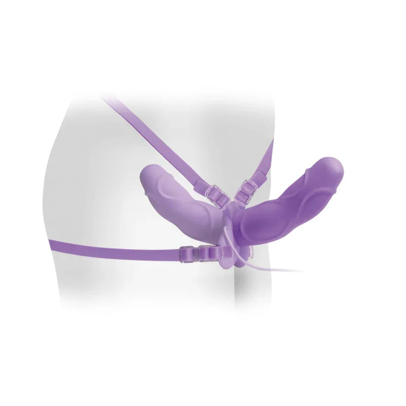 Fetish Fantasy Elite Vibrating Double Delight Strap-on - Purple - MyPleasure