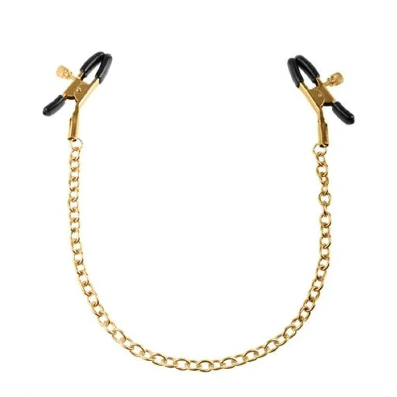 Fetish Fantasy Gold Chain Nipple Clamps - Gold - MyPleasure