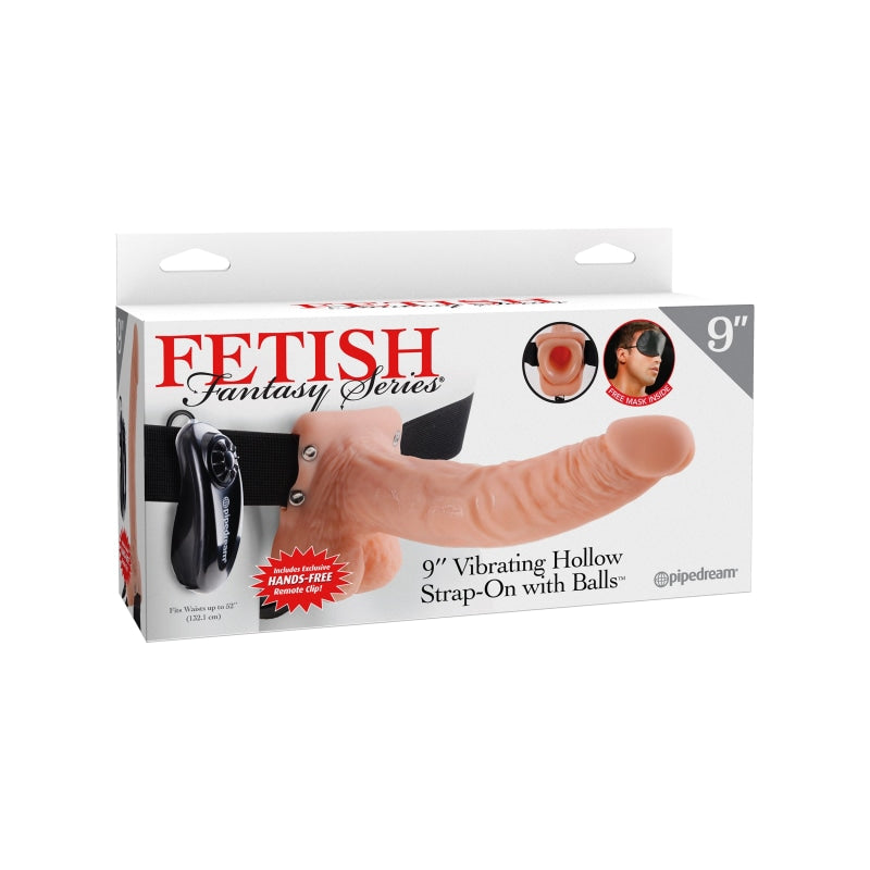 Fetish Fantasy Series 9 Inch Vibrating Hollow Strap-on With Balls - Flesh