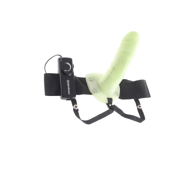 Fetish Fantasy Series for Him or Her Vibrating Hollow Strap-on - Glow in the Dark