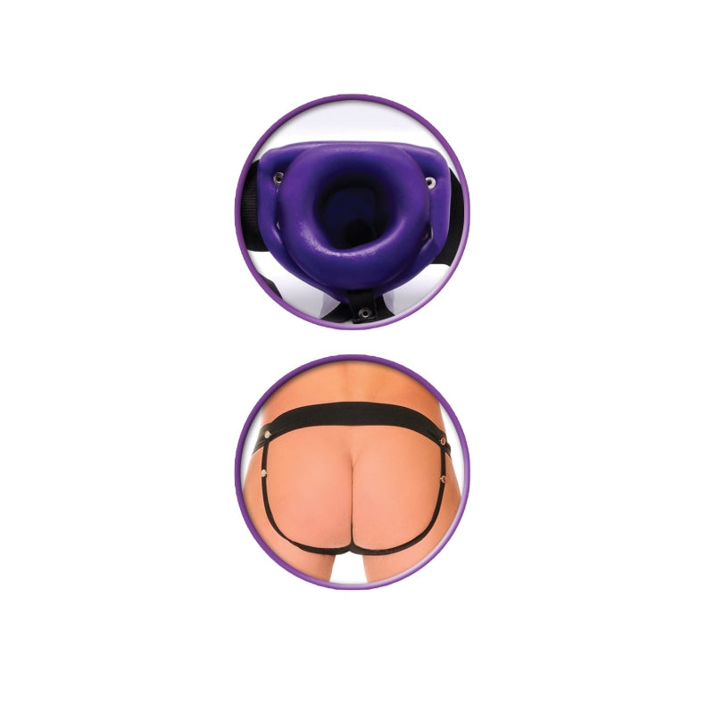 Fetish Fantasy Series for Him or Her Vibrating Hollow Strap-on - Purple