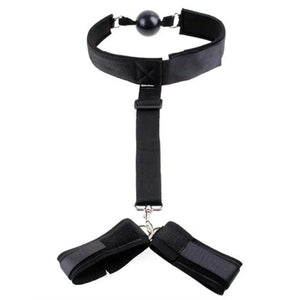 Fetish Fantasy Series Gag and Wrist Restraint - Black - MyPleasure