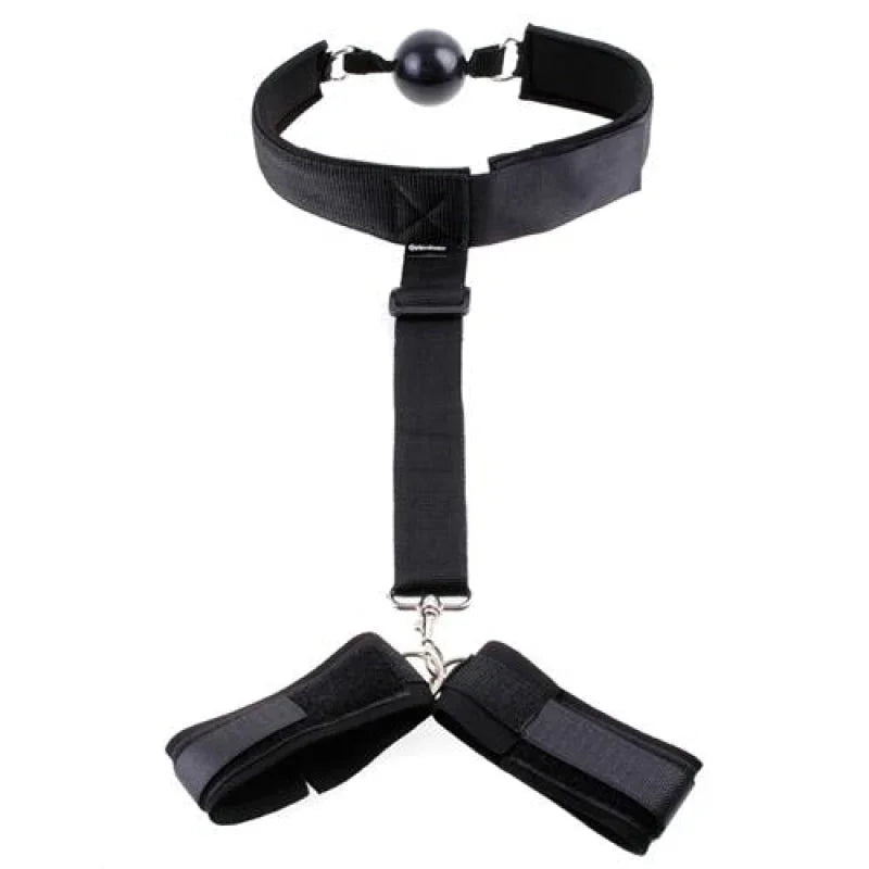 Fetish Fantasy Series Gag and Wrist Restraint - Black - MyPleasure