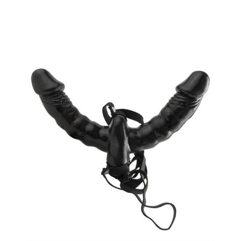 Fetish Fantasy Series Vibrating Double  Delight Strap-on - Black