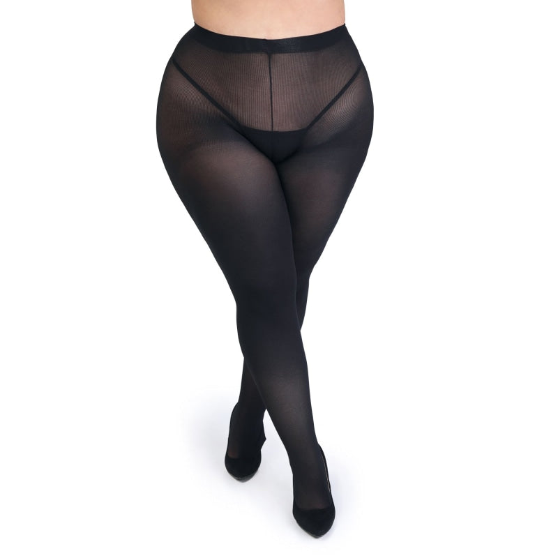 Fifty Shades of Grey Captivate Spanking Pantyhose - Curve Size - Black - Lingerie & Sexy Apparel