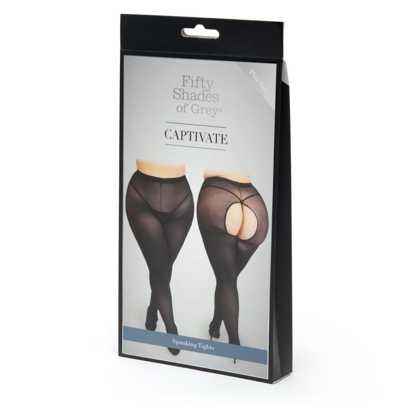 Fifty Shades of Grey Captivate Spanking Pantyhose - Plus Size - Black - Lingerie & Sexy Apparel