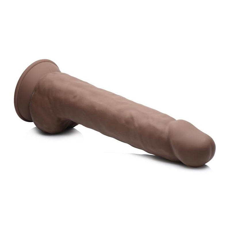 Fleshstixxx 10 Inch Silicone Dildo With Balls - Brown - Dildos & Dongs