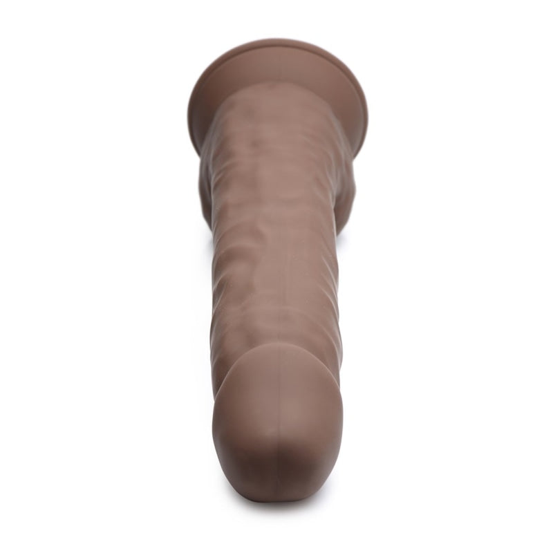 Fleshstixxx 10 Inch Silicone Dildo With Balls - Brown - Dildos & Dongs