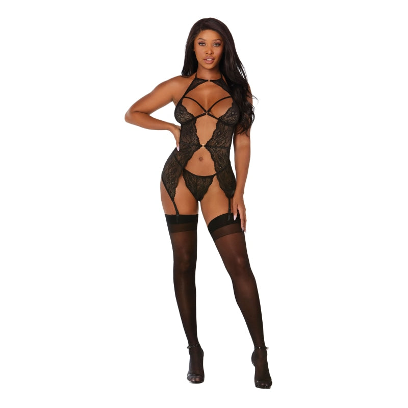 Garterslip & G-String - One Size - Black - Lingerie & Sexy Apparel