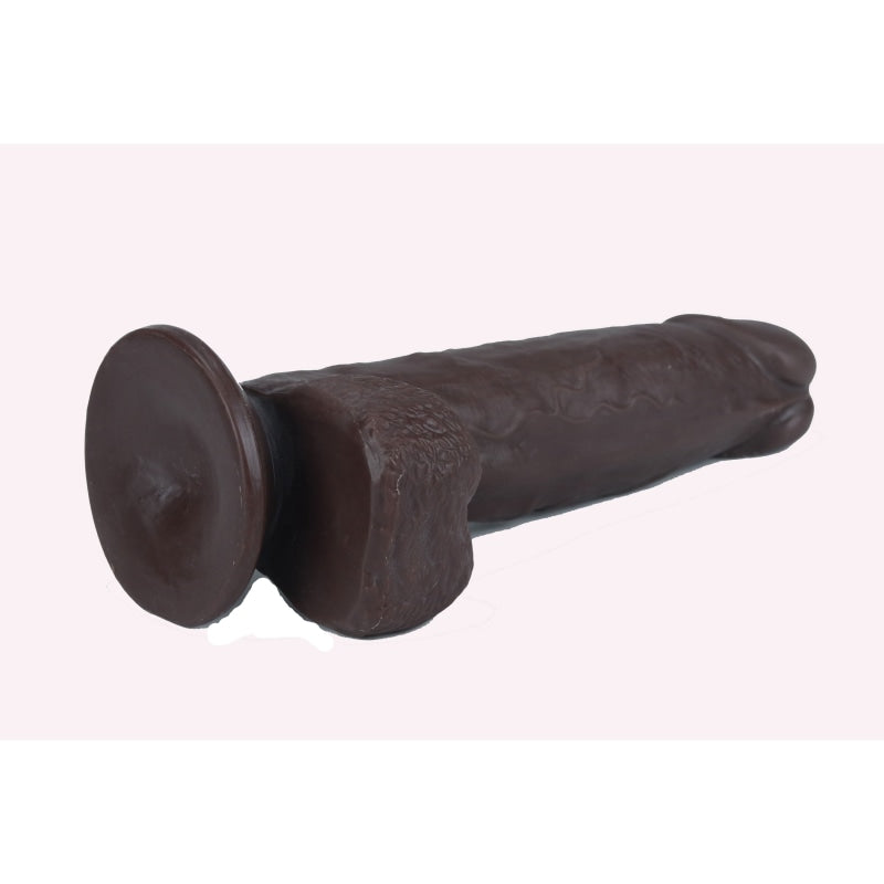 Get Lucky 7.5 Inch Real Skin Dildo - Dark Brown