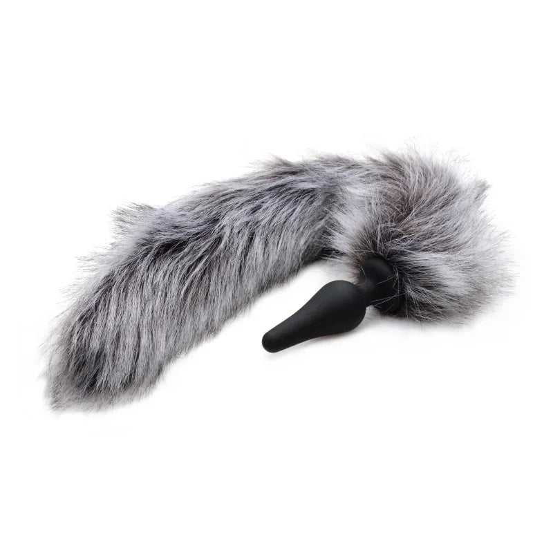Grey Wolf Tail Anal Plug and Ears Set - MyPleasure
