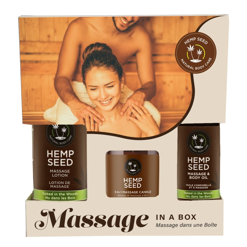 Hemp Seed Massage in a Box Gift Set - Naked in the Woods