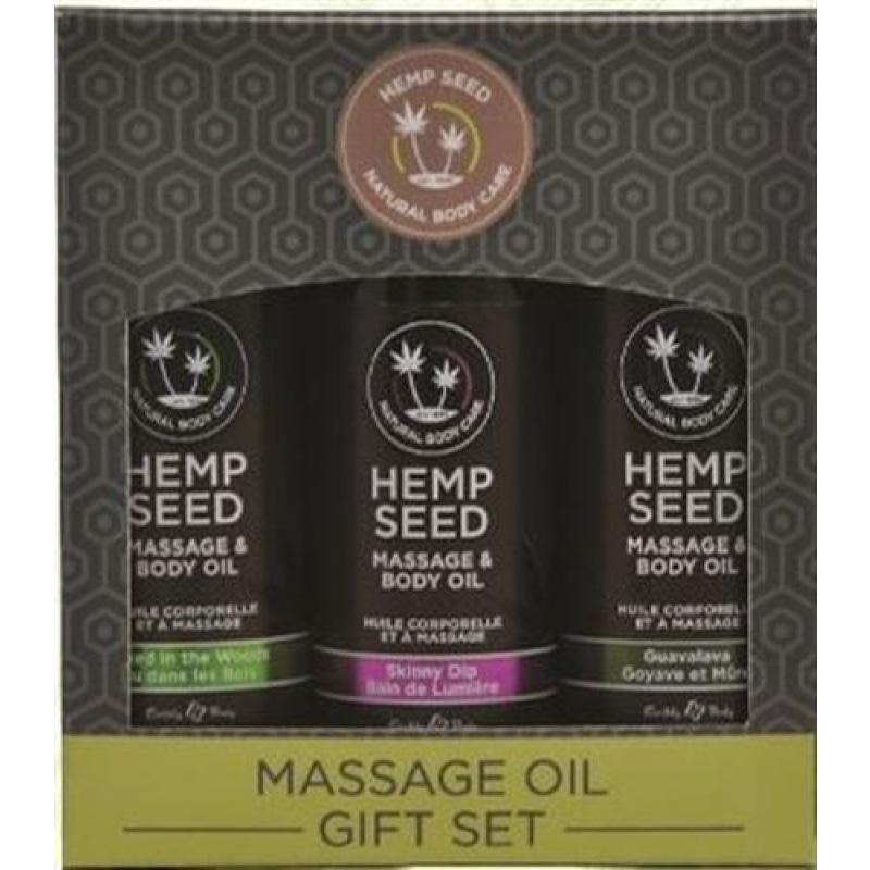 Hemp Seed Massage Oil Gift Set - 3 Pack - 2 Fl. Oz. Bottles EB-MASG003