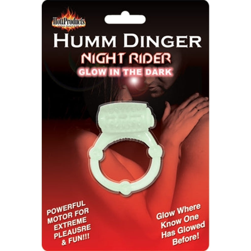 Humm Dinger Night Rider Glow-in-the-Dark Vibrating Penis Ring - Each