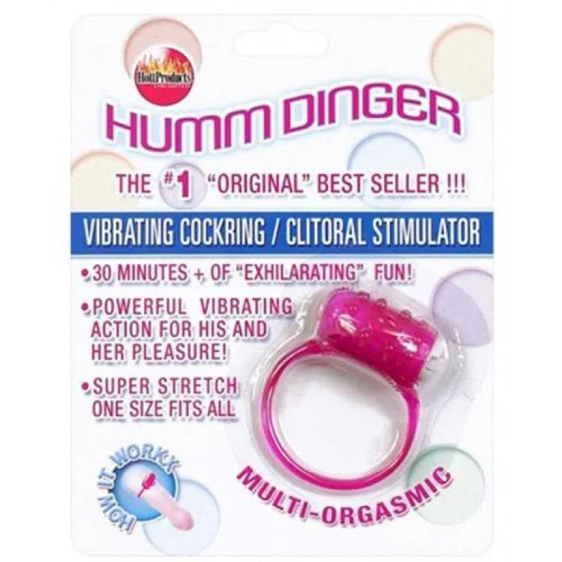 Humm Dinger Vibrating Penis Ring Clitoral Stiimulator - Purple - MyPleasure