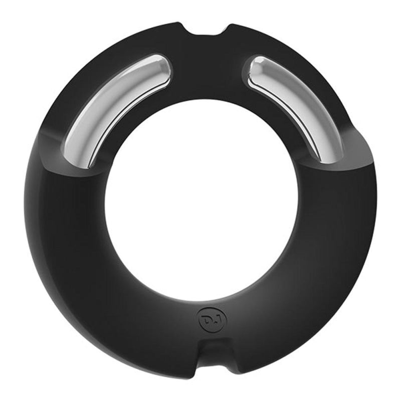 Hybrid Silicone Covered Metal Cock Ring - 35mm - Cock Rings
