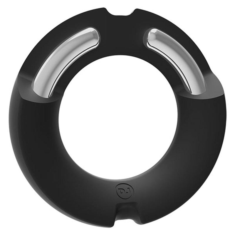 Hybrid Silicone Covered Metal Cock Ring - 45mm - Cock Rings
