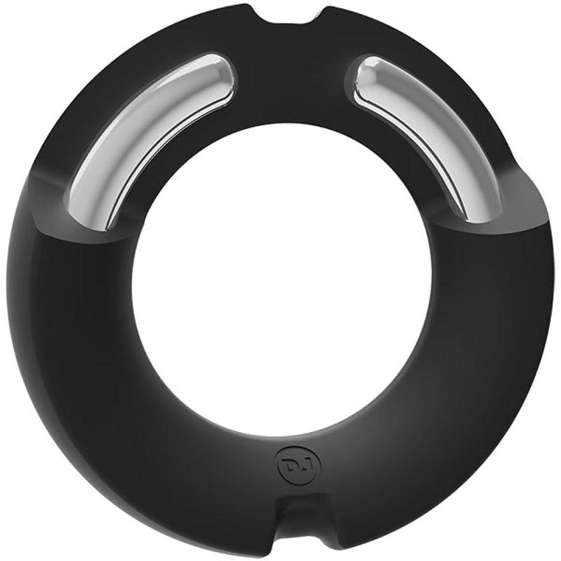 Hybrid Silicone Covered Metal Cock Ring - 50mm - Cock Rings