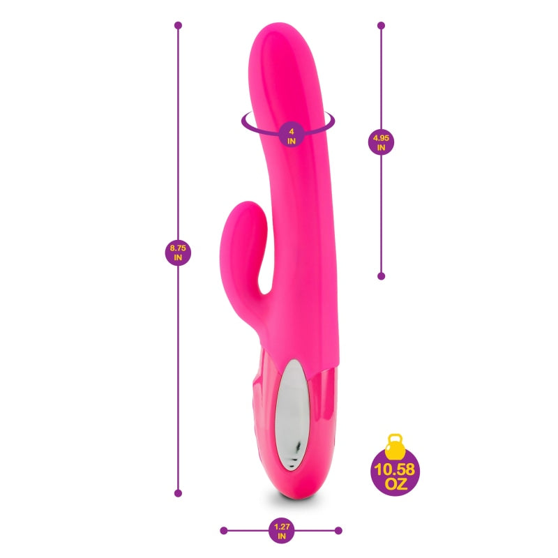 Hypnotic - Hot Pink - Thrusting Rabbit With Swinging Clitoral Stimulator - Vibrators