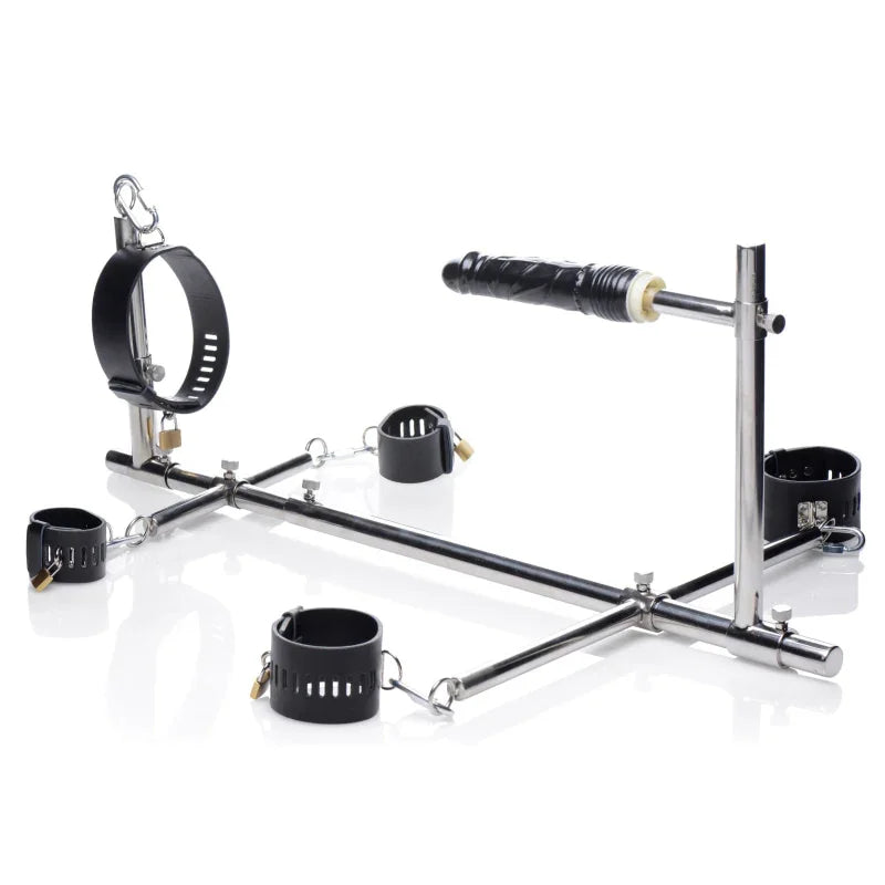 Imprisoned Metal Stockade With Dildo - MyPleasure