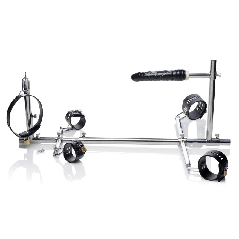 Imprisoned Metal Stockade With Dildo - MyPleasure