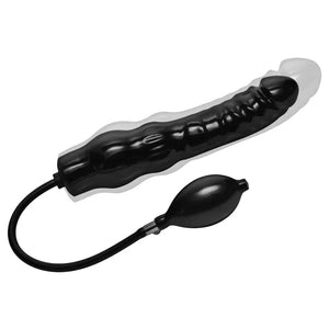 Inflatable 11 Inch Super Dong - Black - MyPleasure