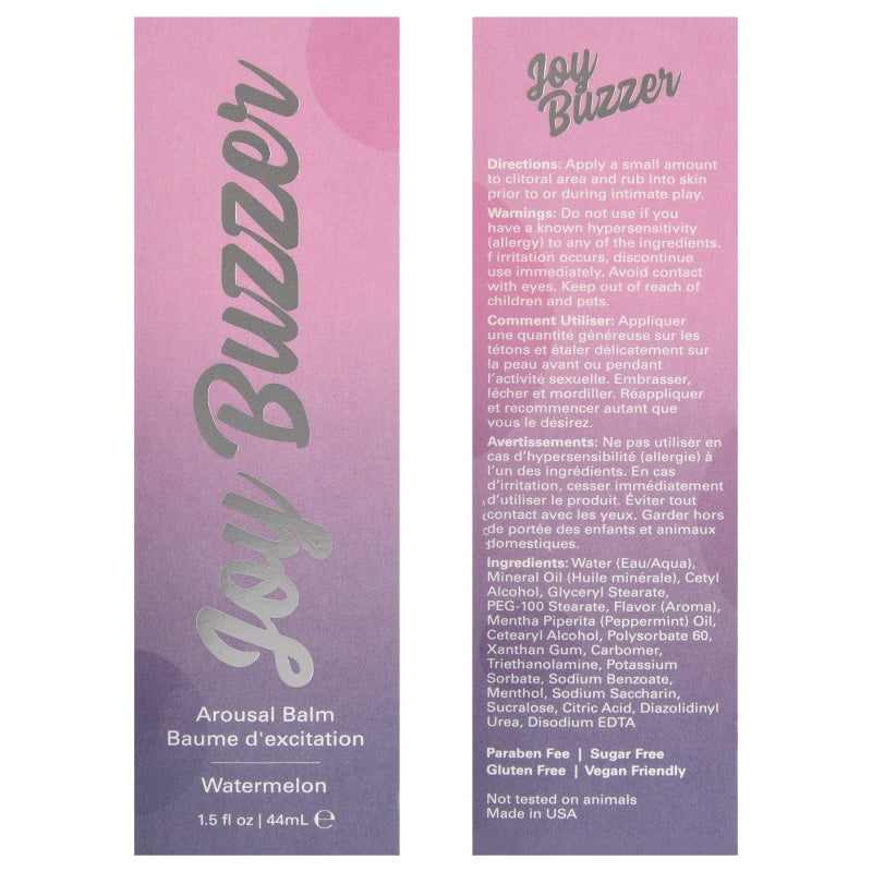 Joy Buzzer - Watermelon - 1.5 Fl. Oz./ 44ml - Lubricants Creams & Glides