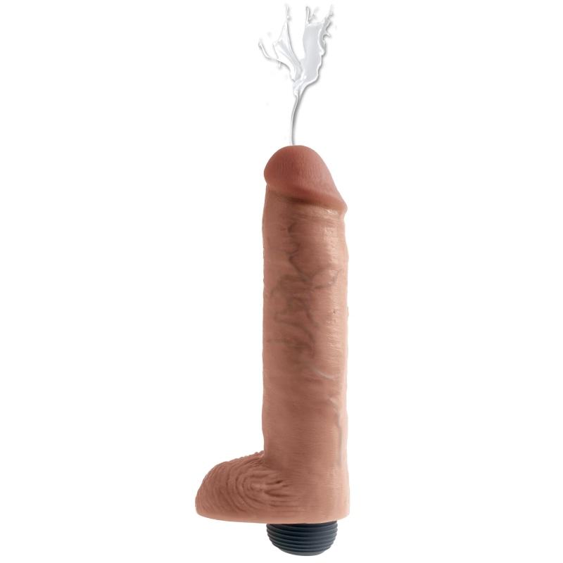 King Cock 10 Inch Squirting Cock With Balls - Tan PD5604-22